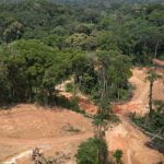 Contemporary glass-clad office building with illuminated windows against a twilight sky