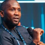 Foday Mansaray, PDSL representative, speaking at an African Energy Chamber event with global industry leaders